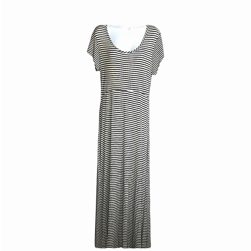 Oliva Rae Maxi Dress Black/White Stripe  XL